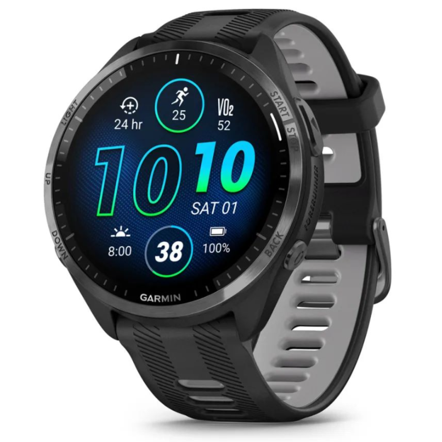 Garmin Forerunner 965 черные, темно-серый DLC титановый безель, с черным ремешком class=