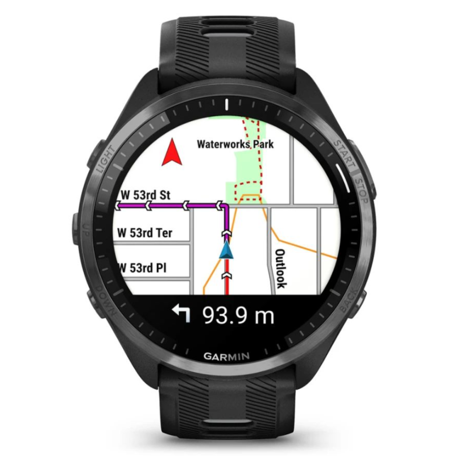 Garmin Forerunner 965 черные, темно-серый DLC титановый безель, с черным ремешком