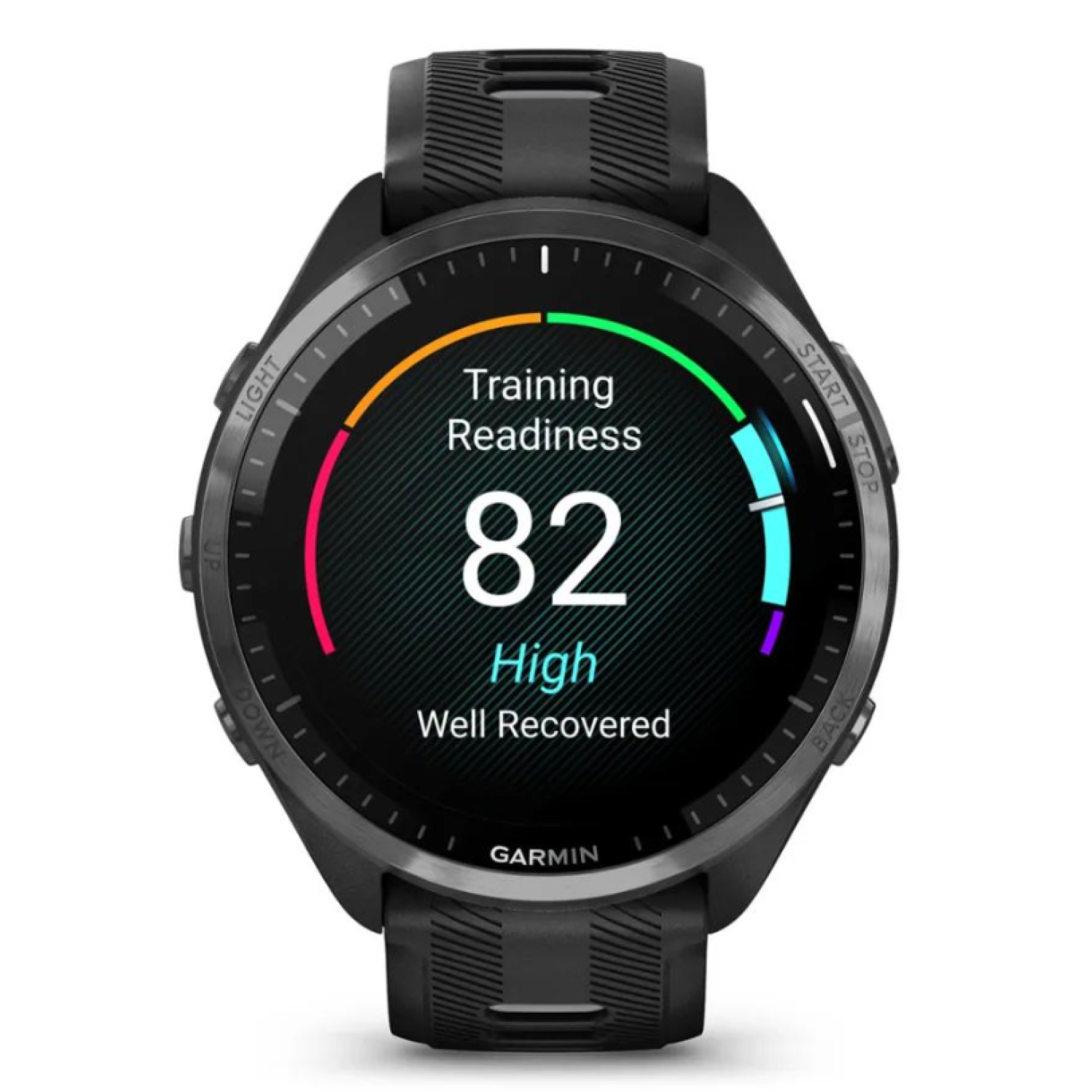 Garmin Forerunner 965 черные, темно-серый DLC титановый безель, с черным ремешком