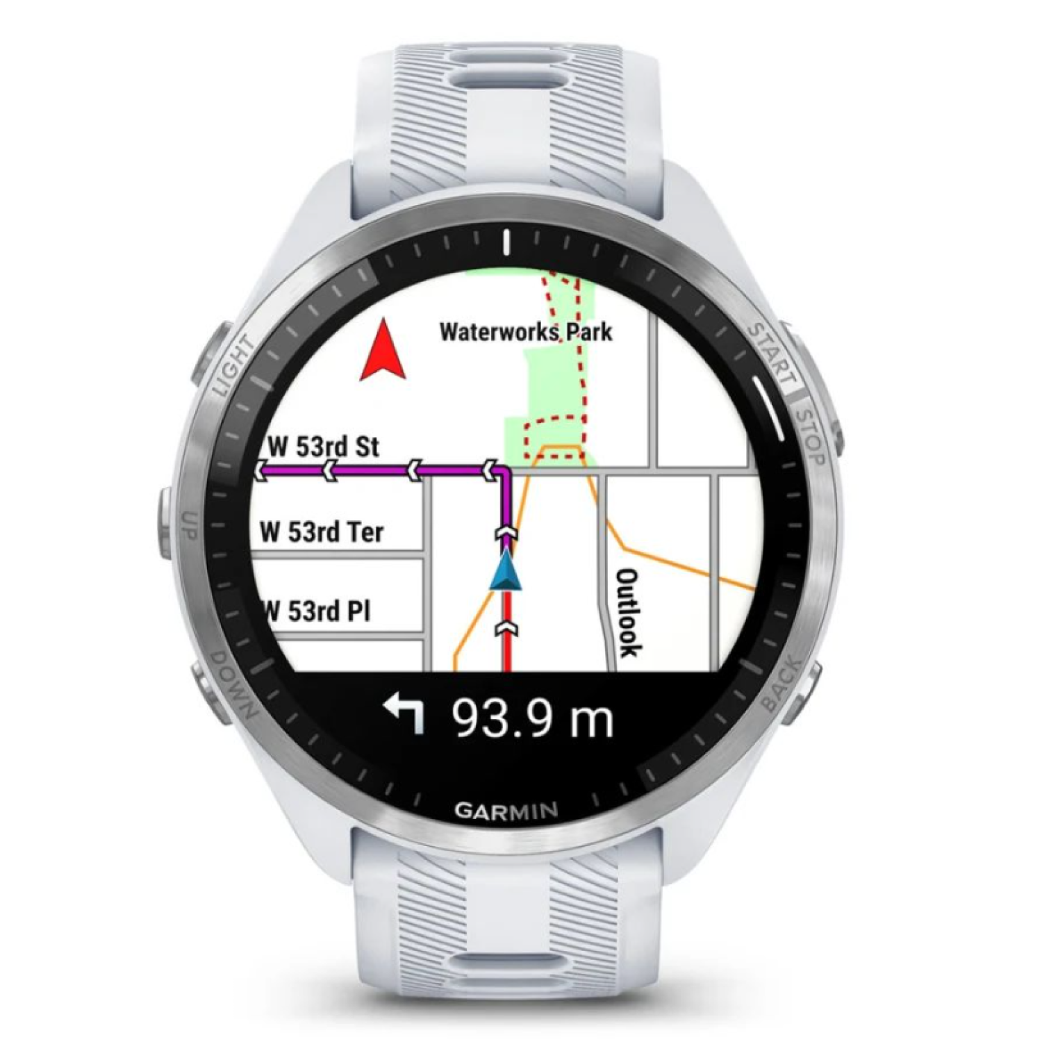 Garmin Forerunner 965 белые, титановый безель, с белым ремешком
