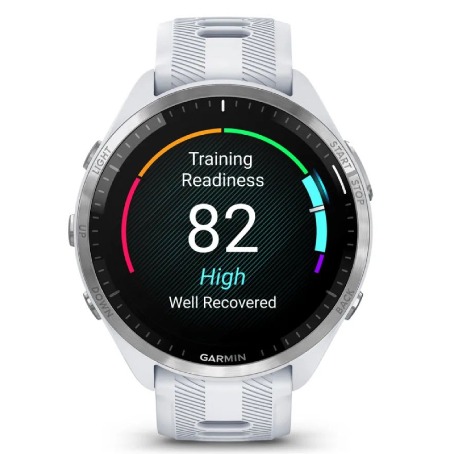 Garmin Forerunner 965 белые, титановый безель, с белым ремешком
