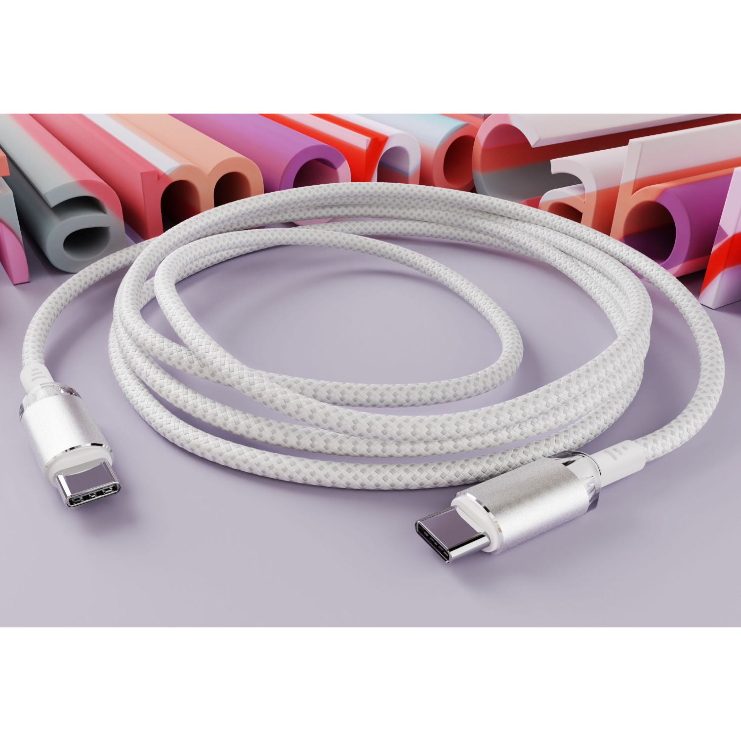 Дата-кабель "vlp" Diamond Cable USB C - USB C, 1.2м, белый