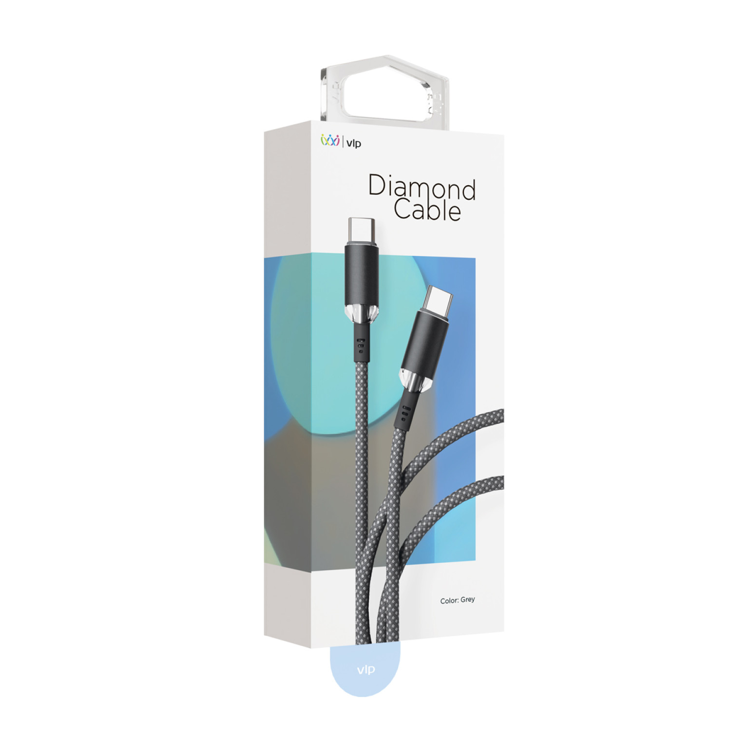 Дата-кабель "vlp" Diamond Cable USB C - USB C, 1.2м, серый