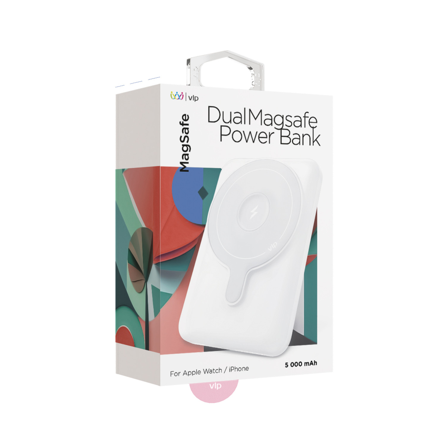 Аккумулятор внешний "vlp" Dual Magsafe PowerBank 5000 mAh, 3A, USB-C, белый