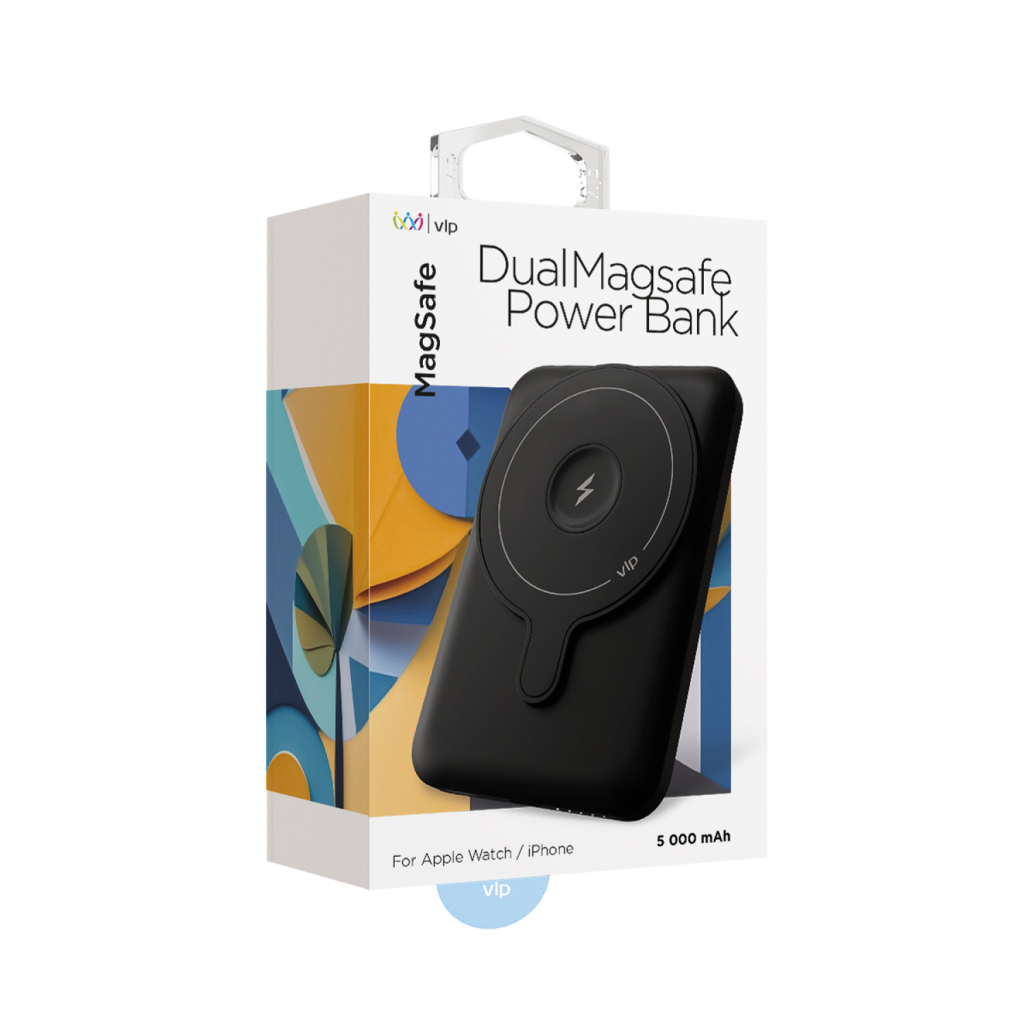 Аккумулятор внешний "vlp" Dual Magsafe PowerBank 5000 mAh, 3A, USB-C, черный
