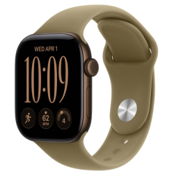 Apple Watch Series 12, 42 mm, GPS, Dark Bronze Aluminum, Olive Sport Band, M/L