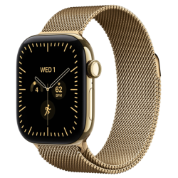 Apple Watch Series 12, 42 mm, GPS+Cellular, Radiant Gold Titanium, Radiant Gold Milanese Loop, M/L