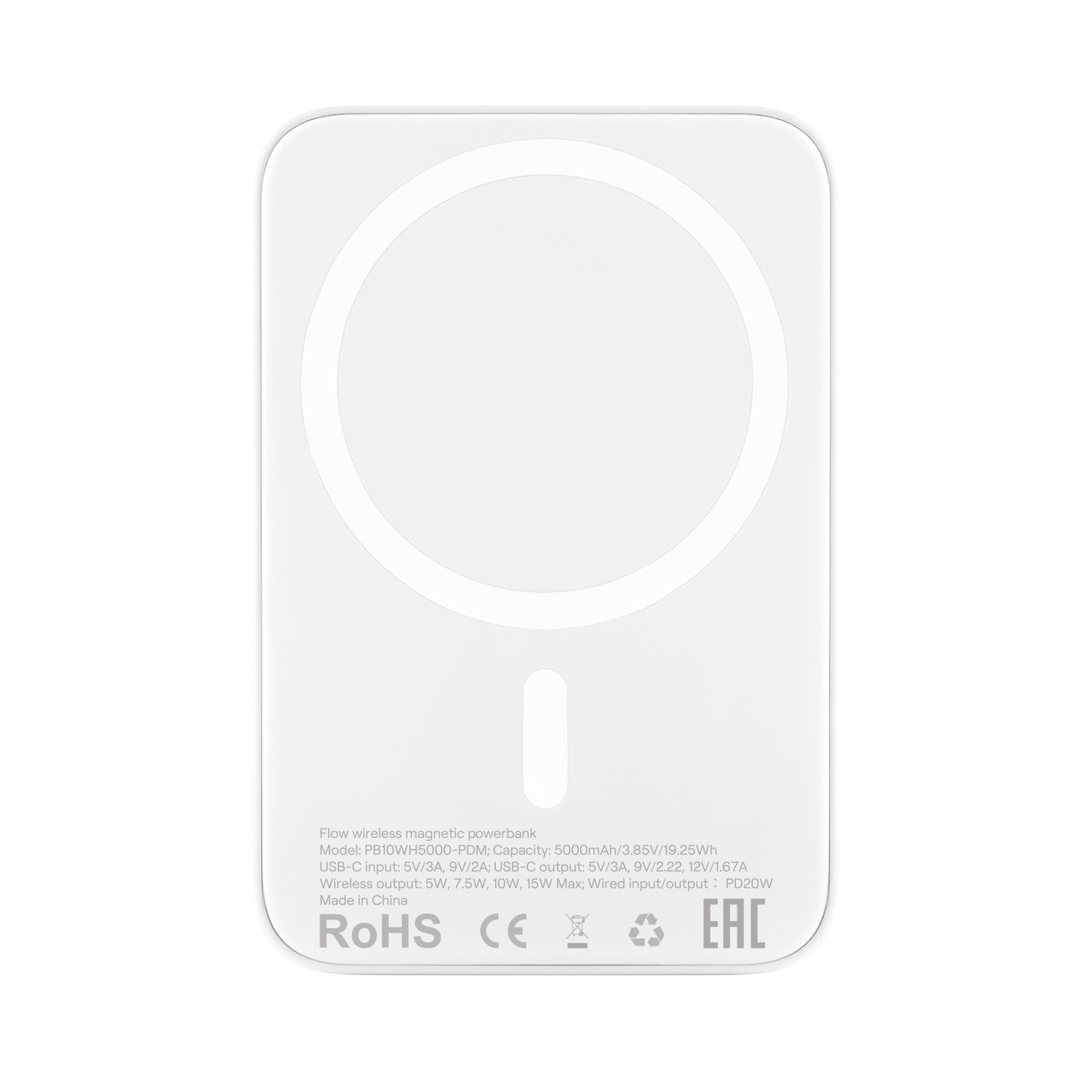 Внешний аккумулятор uBear Flow Magnetic Power bank 5000mAh, Белый 