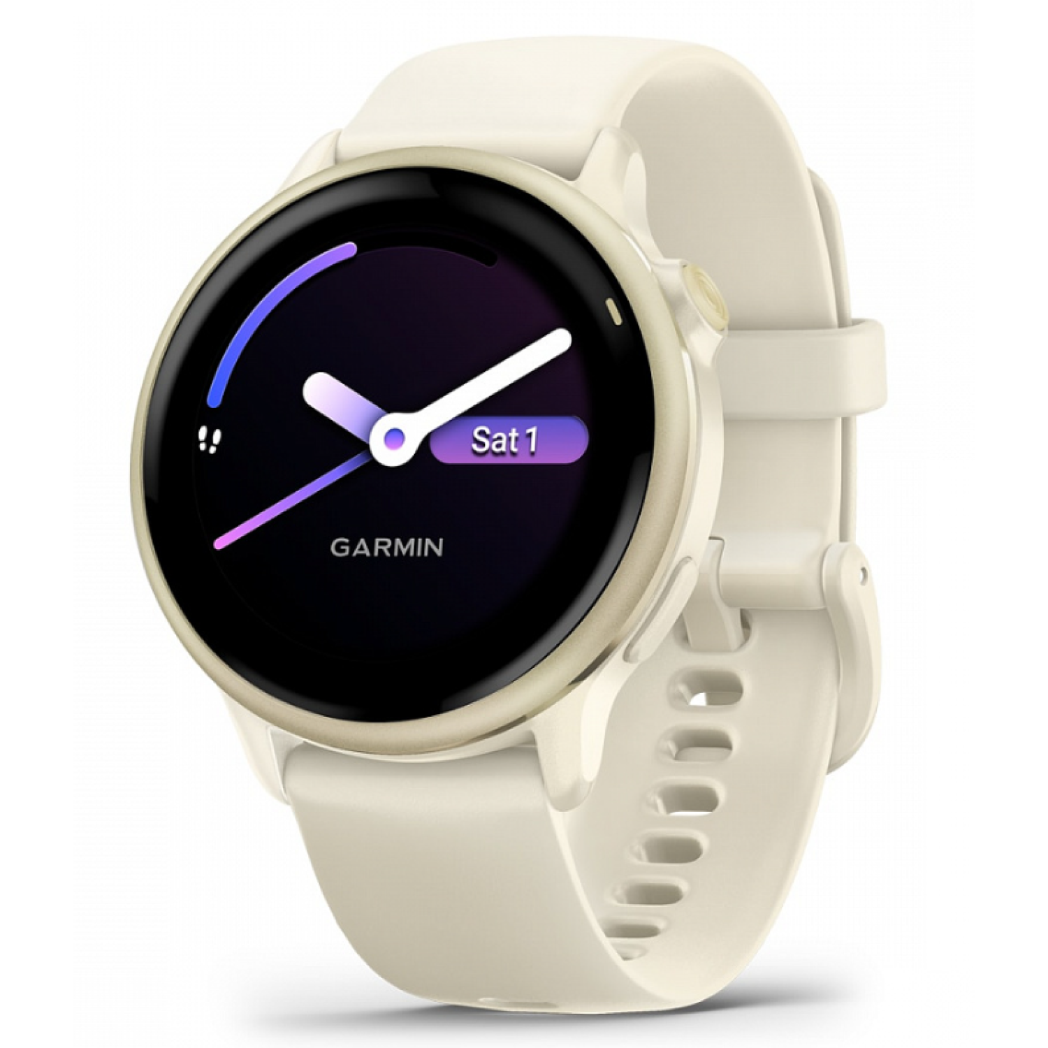 Garmin Vivoactive 6 лунно-золотистый с ремешком цвета слоновой кости class=