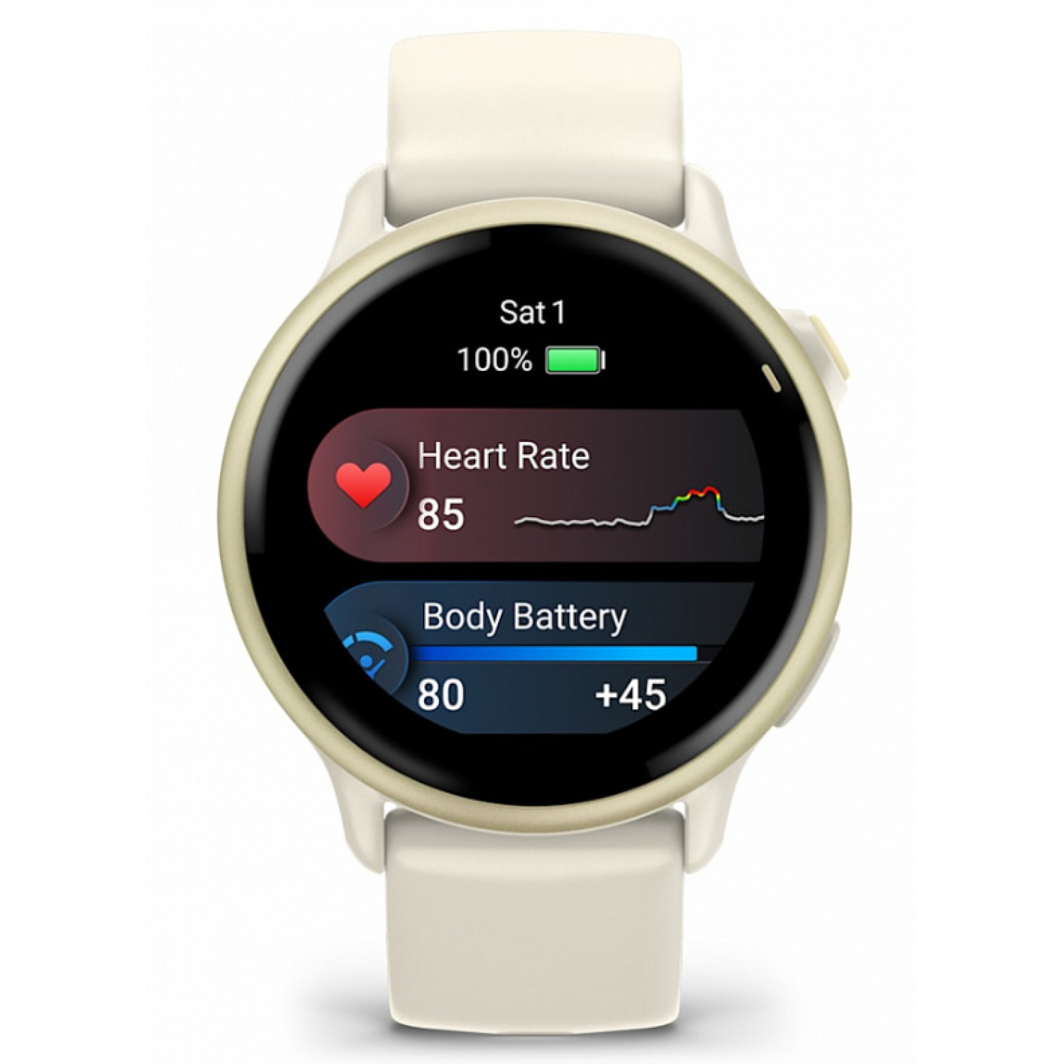 Garmin Vivoactive 6 лунно-золотистый с ремешком цвета слоновой кости