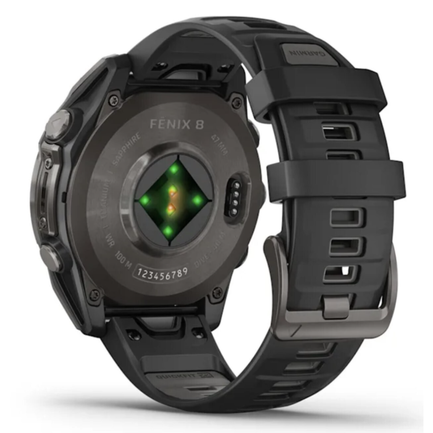 Garmin Fenix 8 - 47 мм, AMOLED, Sapphire серый корпус, черный силиконовый ремешок