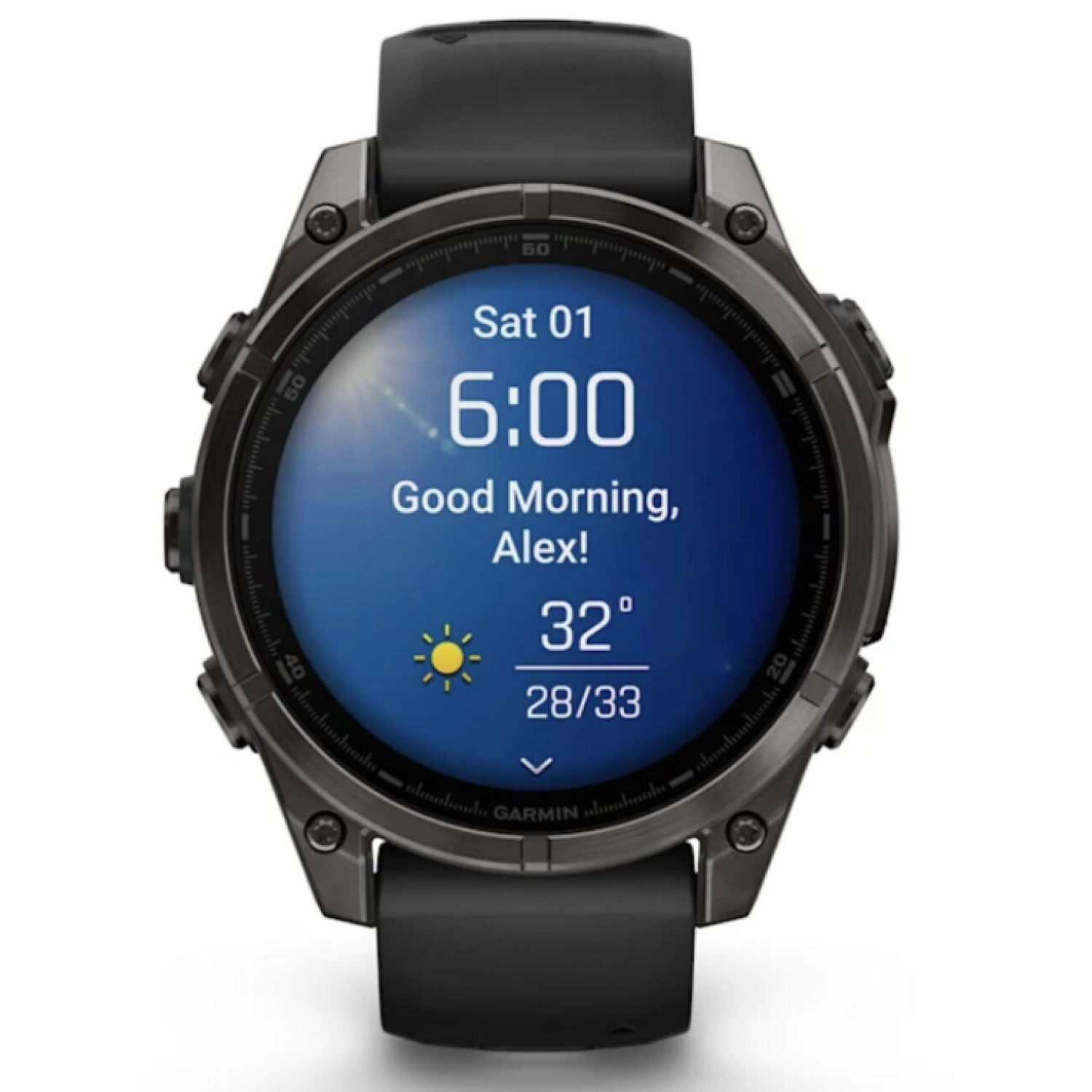 Garmin Fenix 8 - 47 мм, AMOLED, Sapphire серый корпус, черный силиконовый ремешок
