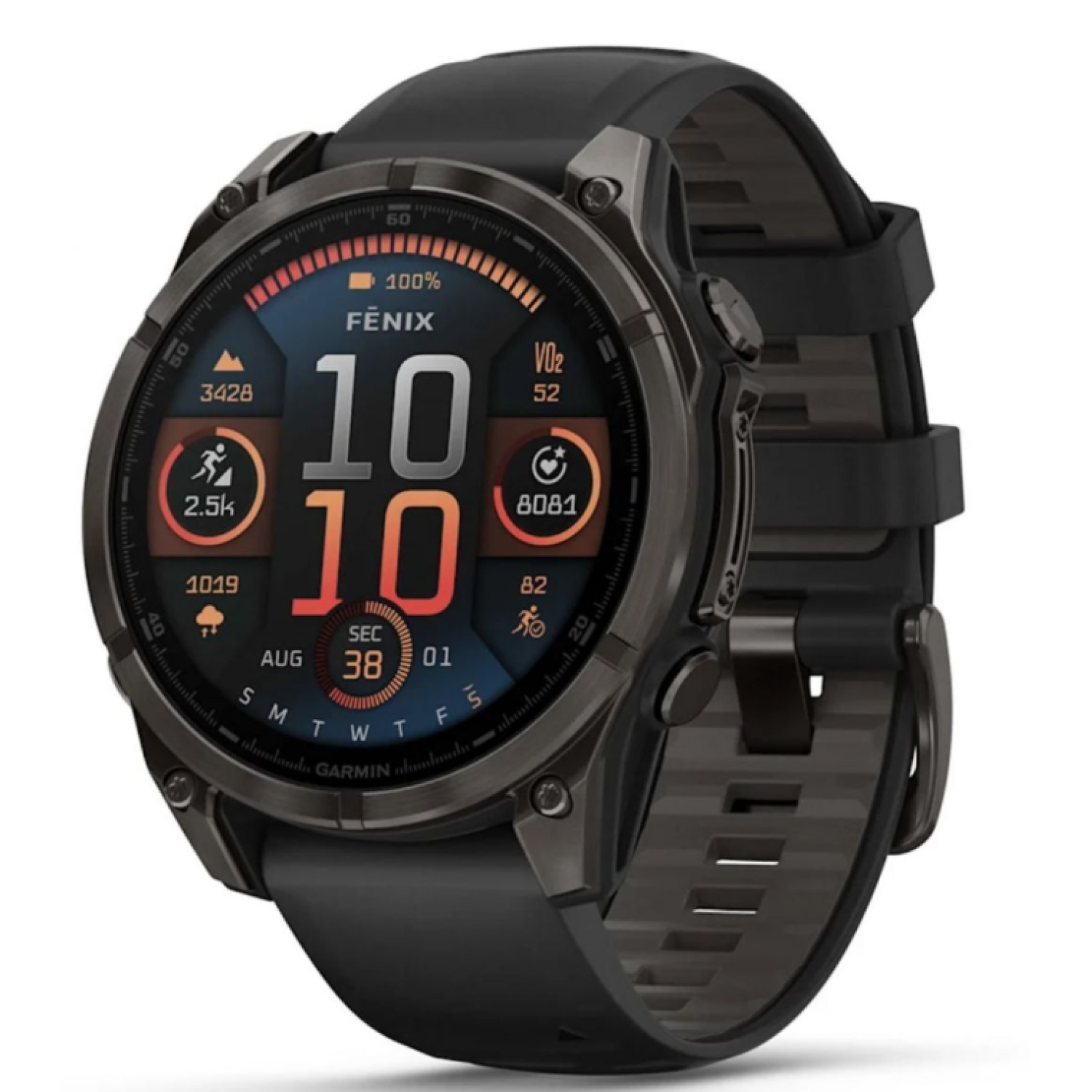 Garmin Fenix 8 - 47 мм, AMOLED, Sapphire серый корпус, черный силиконовый ремешок class=