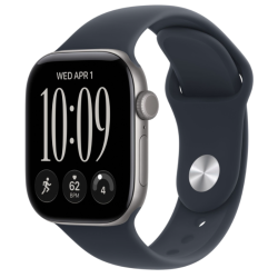 Apple Watch Series 12, 42 mm, GPS, Space Gray Aluminum, Navy Blue Sport Band, M/L
