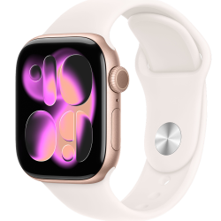 Часы Apple Watch Series 11, 42 мм, алюминий цвета «розовое золото», спортивный ремешок цвета «светлые румяна» S/M