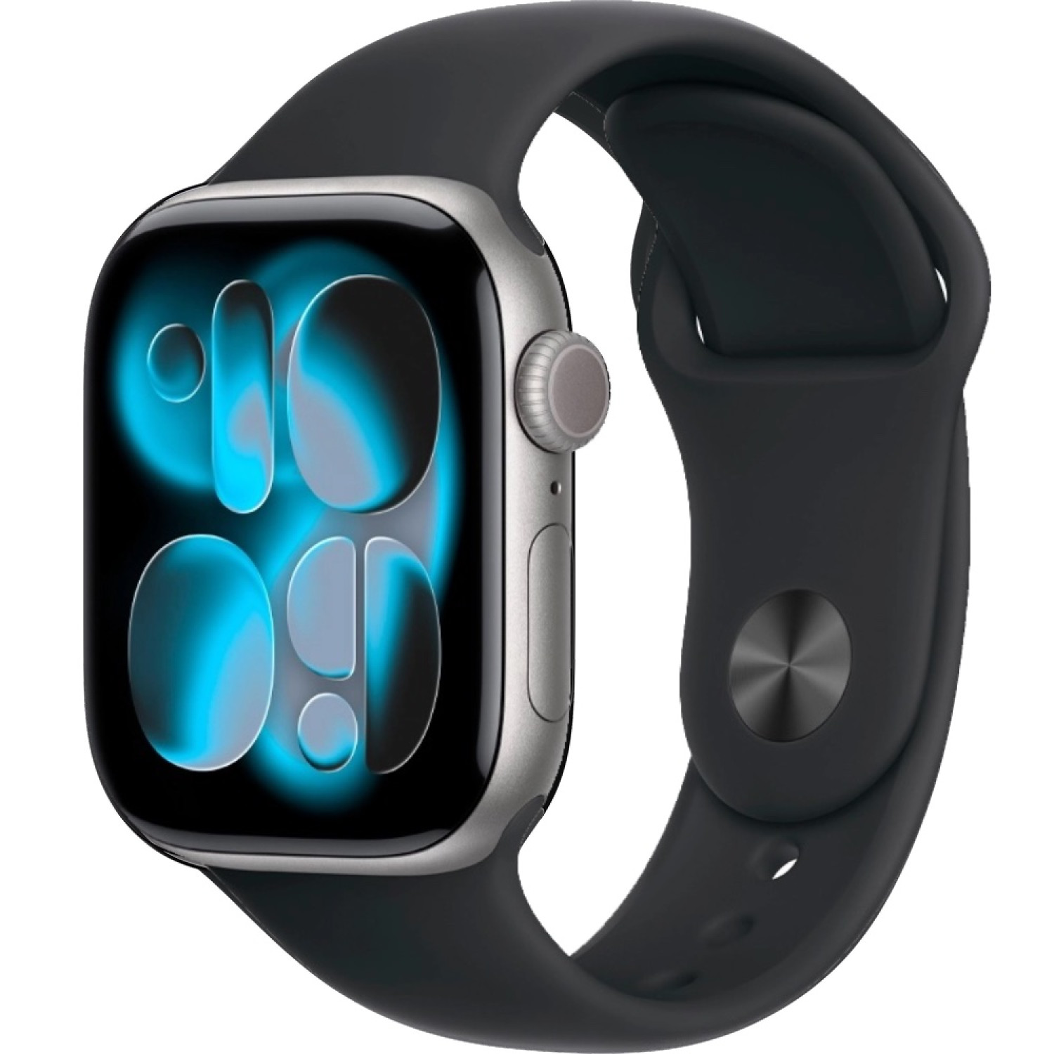 Часы Apple Watch Series 11, 42 мм, алюминий цвета «серый космос», спортивный ремешок чёрного цвета S/M class=