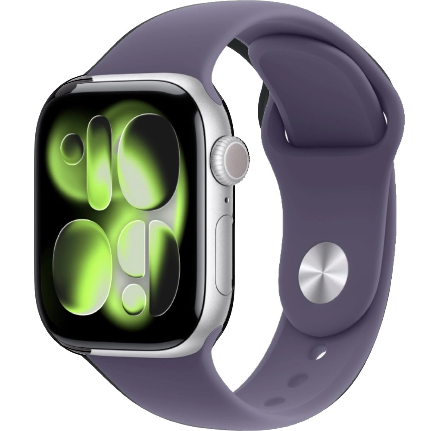 Часы Apple Watch Series 11, 42 мм, алюминий серебристого цвета, спортивный ремешок цвета «фиолетовый туман» S/M class=