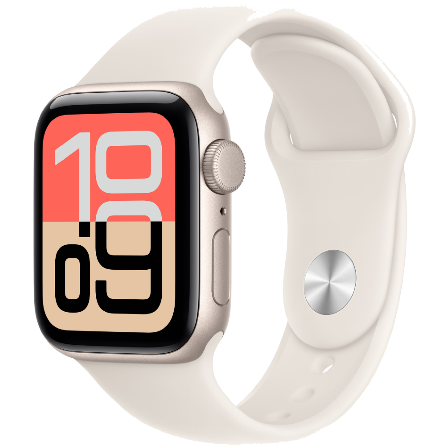 Часы Apple Watch SE 3, 40 мм, алюминий цвета «сияющая звезда», спортивный ремешок цвета «сияющая звезда» S/M class=